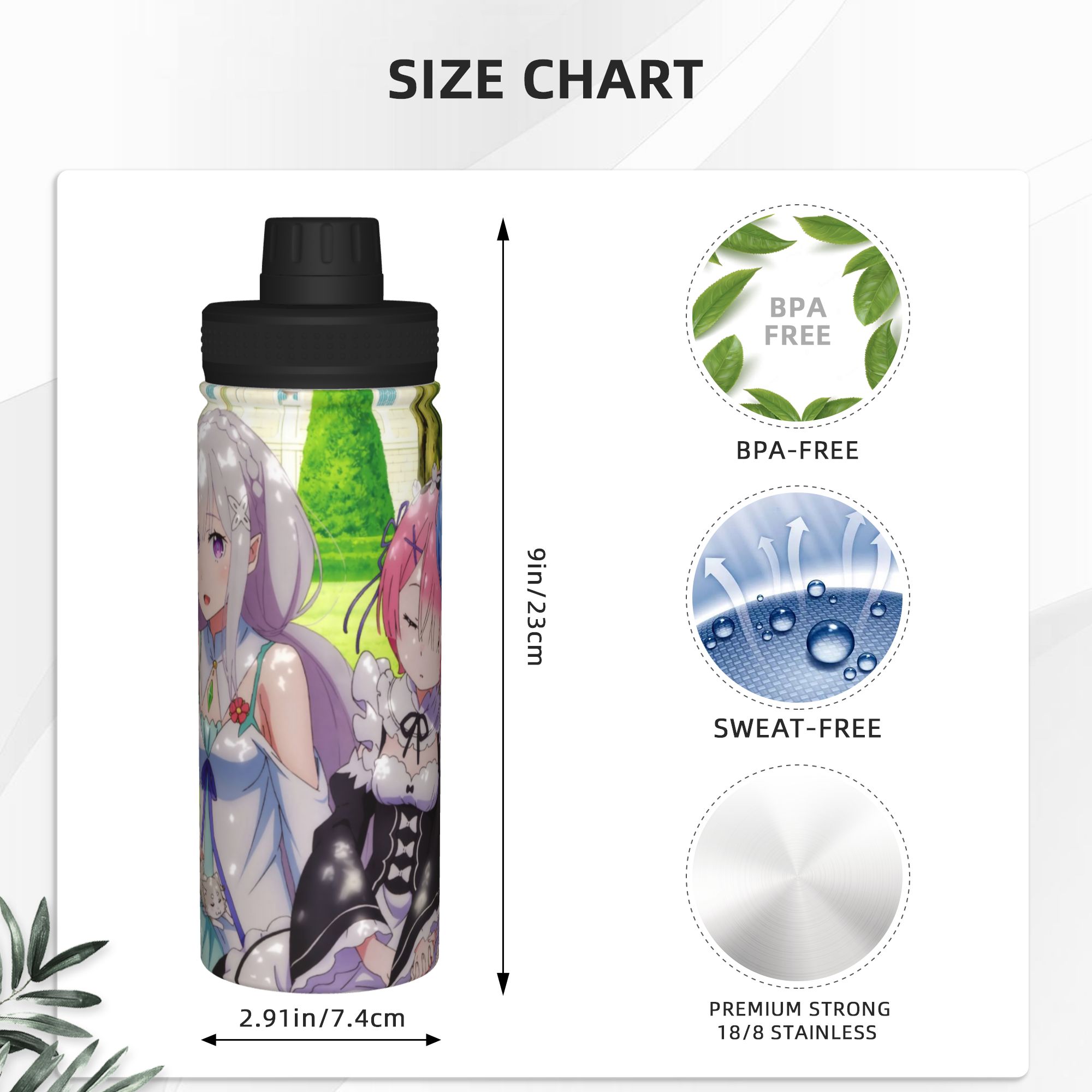 Anime R-Re Zero 18OZ Sports In - Sports Water Bottle Insulated 评论和价格